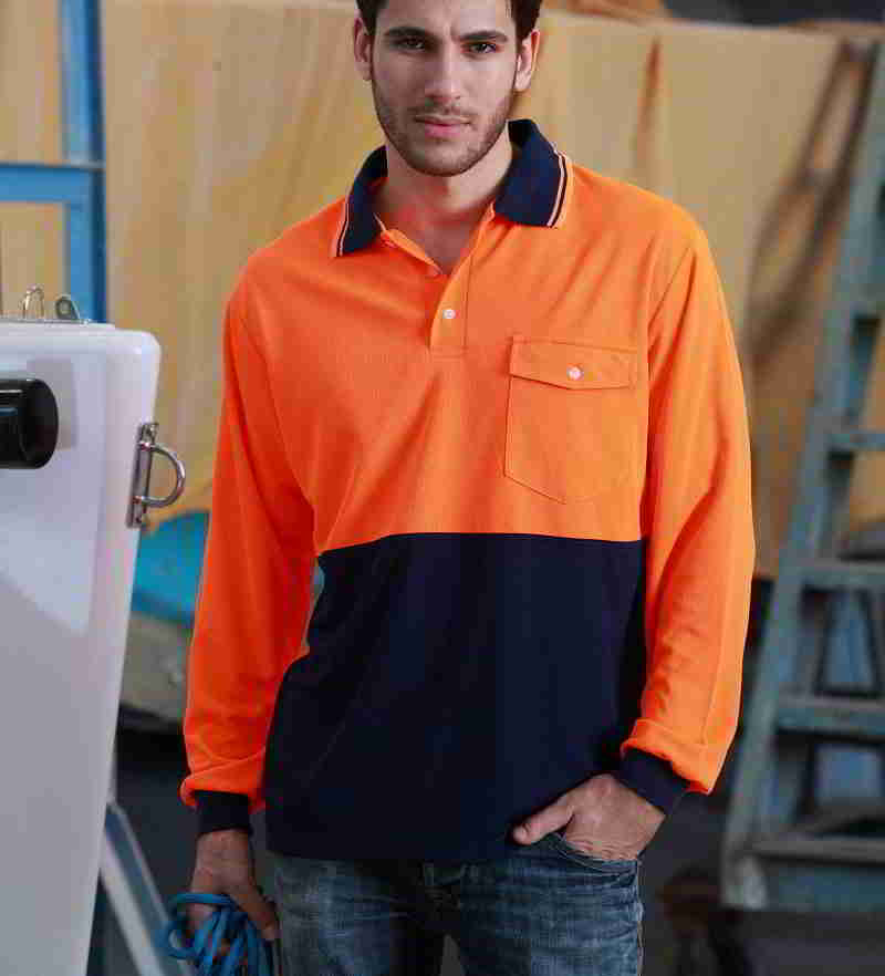 Bocini Hi Vis Safety Polo long sleeve